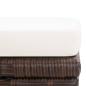 Preview: Gartenhocker 2 Stk. mit Sitzkissen Poly Rattan Braun