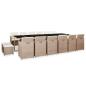 Preview: ARDEBO.de - 17-tlg. Garten-Essgruppe mit Auflagen Poly Rattan Beige