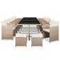 Preview: 17-tlg. Garten-Essgruppe mit Auflagen Poly Rattan Beige