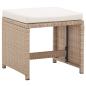 Preview: 17-tlg. Garten-Essgruppe mit Auflagen Poly Rattan Beige