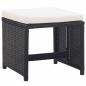 Preview: 15-tlg. Garten-Essgruppe mit Kissen Poly Rattan Schwarz