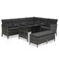 Preview: ARDEBO.de - 3-tlg. Garten-Lounge-Set mit Auflagen Poly Rattan Grau