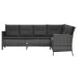Preview: 3-tlg. Garten-Lounge-Set mit Auflagen Poly Rattan Grau