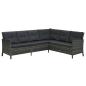 Preview: 3-tlg. Garten-Lounge-Set mit Auflagen Poly Rattan Grau