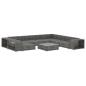 Preview: 10-tlg. Garten-Lounge-Set mit Auflagen Poly Rattan Grau