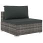 Preview: 10-tlg. Garten-Lounge-Set mit Auflagen Poly Rattan Grau
