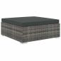 Preview: 10-tlg. Garten-Lounge-Set mit Auflagen Poly Rattan Grau