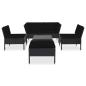 Preview: 6-tlg. Garten-Lounge-Set mit Auflagen Poly Rattan Schwarz