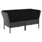 Preview: 6-tlg. Garten-Lounge-Set mit Auflagen Poly Rattan Schwarz
