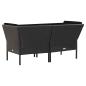 Preview: 6-tlg. Garten-Lounge-Set mit Auflagen Poly Rattan Schwarz