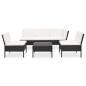 Preview: 6-tlg. Garten-Lounge-Set mit Auflagen Poly Rattan Schwarz