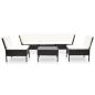 Preview: 6-tlg. Garten-Lounge-Set mit Auflagen Poly Rattan Schwarz