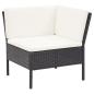 Preview: 6-tlg. Garten-Lounge-Set mit Auflagen Poly Rattan Schwarz