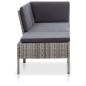 Preview: 3-tlg. Garten-Lounge-Set mit Auflagen Poly Rattan Grau