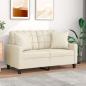 Preview: ARDEBO.de - 2-Sitzer-Sofa mit Zierkissen Creme 120 cm Kunstleder