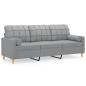 Preview: 3-Sitzer-Sofa mit Zierkissen Hellgrau 180 cm Stoff