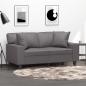 Preview: ARDEBO.de - 2-Sitzer-Sofa mit Zierkissen Grau 120 cm Kunstleder