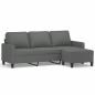Preview: 3-Sitzer-Sofa mit Hocker Dunkelgrau 180 cm Stoff