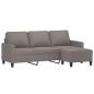 Preview: 3-Sitzer-Sofa mit Hocker Taupe 180 cm Stoff