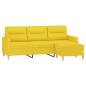 Preview: 3-Sitzer-Sofa mit Hocker Hellgelb 180 cm Stoff