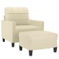 Preview: Sessel mit Hocker Creme 60 cm Kunstleder