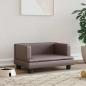 Preview: ARDEBO.de - Hundebett Braun 60x40x30 cm Kunstleder