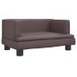 Preview: Hundebett Braun 60x40x30 cm Kunstleder