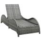 Preview: Sonnenliege mit Auflage Poly Rattan Anthrazit