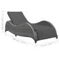 Preview: Sonnenliege mit Auflage Poly Rattan Anthrazit