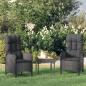 Preview: ARDEBO.de - Gartenstühle 2 Stk. Poly Rattan Schwarz