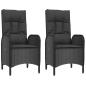 Preview: Gartenstühle 2 Stk. Poly Rattan Schwarz