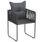 Preview: Gartenstühle 6 Stk. mit Kissen Poly Rattan Schwarz