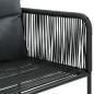 Preview: Gartenstühle 6 Stk. mit Kissen Poly Rattan Schwarz