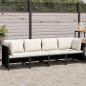Preview: 4-Sitzer-Gartensofa mit Auflagen Schwarz Poly Rattan