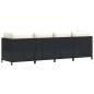 Preview: 4-Sitzer-Gartensofa mit Auflagen Schwarz Poly Rattan