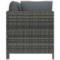 Preview: 3-Sitzer-Gartensofa mit Kissen Grau Poly Rattan
