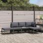 Preview: ARDEBO.de - 5-tlg. Garten-Sofagarnitur mit Auflagen Grau Poly Rattan