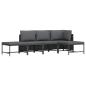 Preview: 5-tlg. Garten-Sofagarnitur mit Auflagen Grau Poly Rattan