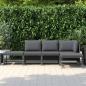 Preview: 5-tlg. Garten-Sofagarnitur mit Auflagen Grau Poly Rattan
