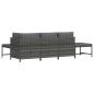 Preview: 5-tlg. Garten-Sofagarnitur mit Auflagen Grau Poly Rattan