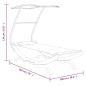 Preview: Sonnenliege mit Dach 100x190x134 cm Bugholz Massiv Creme