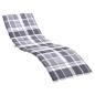 Preview: Sonnenliegen-Auflage Grau Karomuster 200x60x3 cm Oxford-Gewebe
