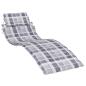 Preview: Sonnenliegen-Auflage Grau Karomuster 186x58x4 cm Oxford-Gewebe