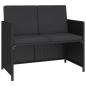 Preview: 6-tlg. Garten-Essgruppe mit Auflagen Poly Rattan Schwarz