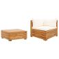 Preview: ARDEBO.de - 2-tlg. Garten-Lounge-Set mit Kissen Massivholz Akazie