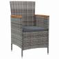 Preview: Garten-Essstühle 2 Stk. Poly Rattan Grau