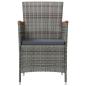 Preview: Garten-Essstühle 2 Stk. Poly Rattan Grau