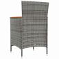 Preview: Garten-Essstühle 2 Stk. Poly Rattan Grau