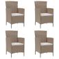 Preview: ARDEBO.de - Gartenstühle mit Kissen 4 Stk. Poly Rattan Beige