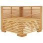 Preview: Garten-Ecksofa mit Creme Kissen Massivholz Teak